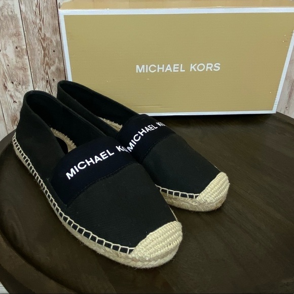 Michael Kors Zada Black Canvas‎ Slip On Espadrille Size 8.5 Women - Picture 1 of 13